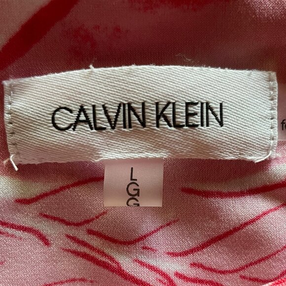 Calvin Klein‎ Short Sleeve Pink White Size Large - Picture 6 of 7